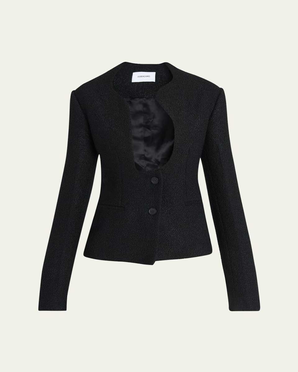 Two-Button Plunge Blazer